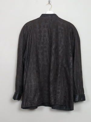 Women's Vintage Animal Print Leather Jacket L/XL