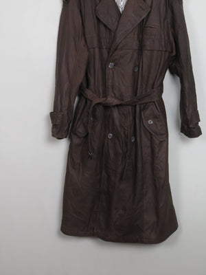 Men's Brown Leather Padded Coat M - The Harlequin