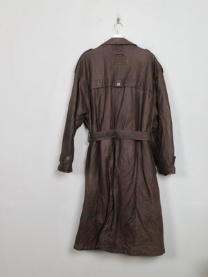 Men's Brown Leather Padded Coat M - The Harlequin