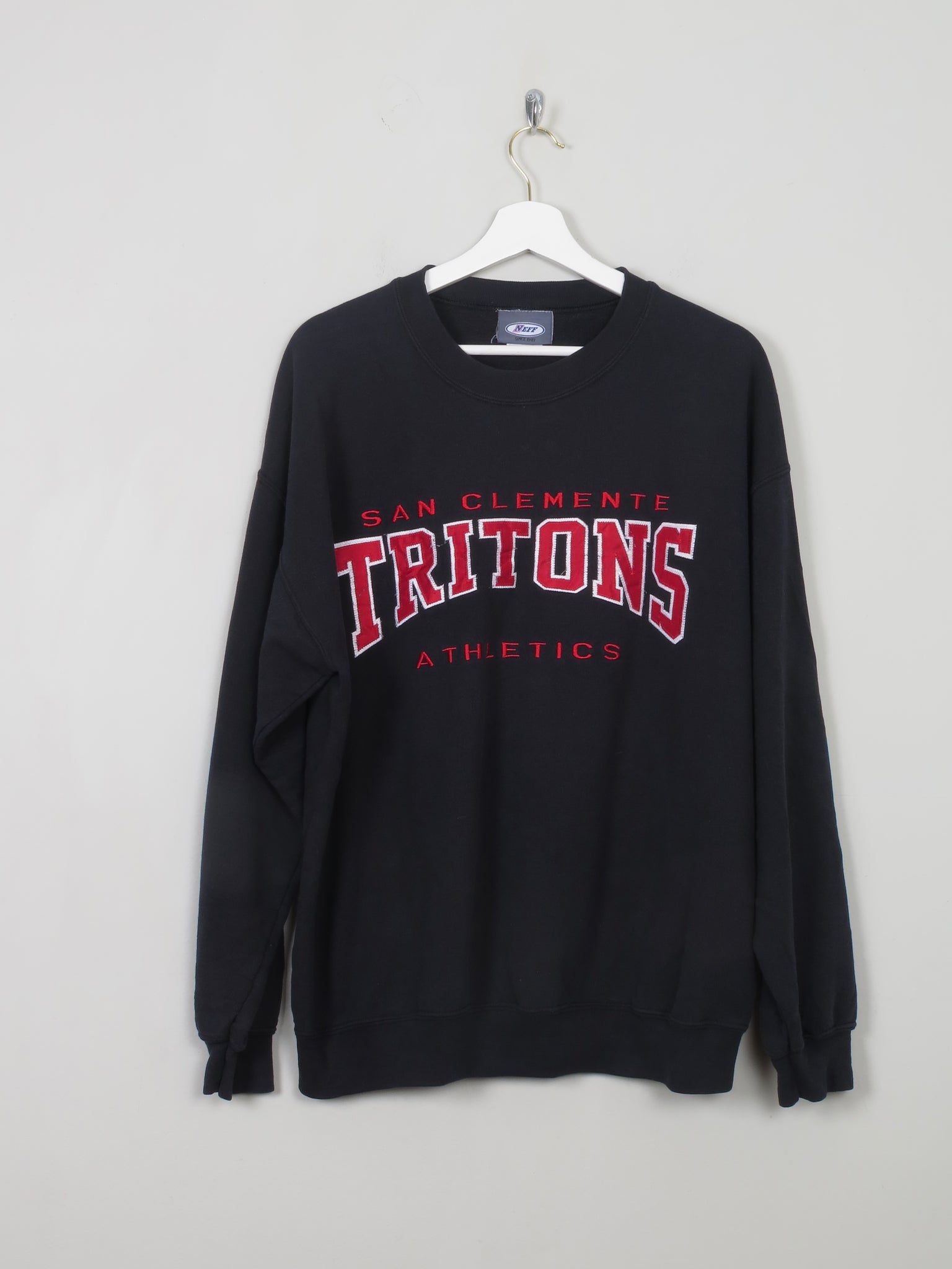 Men's Vintage Black Sweatshirt With Logo L - The Harlequin