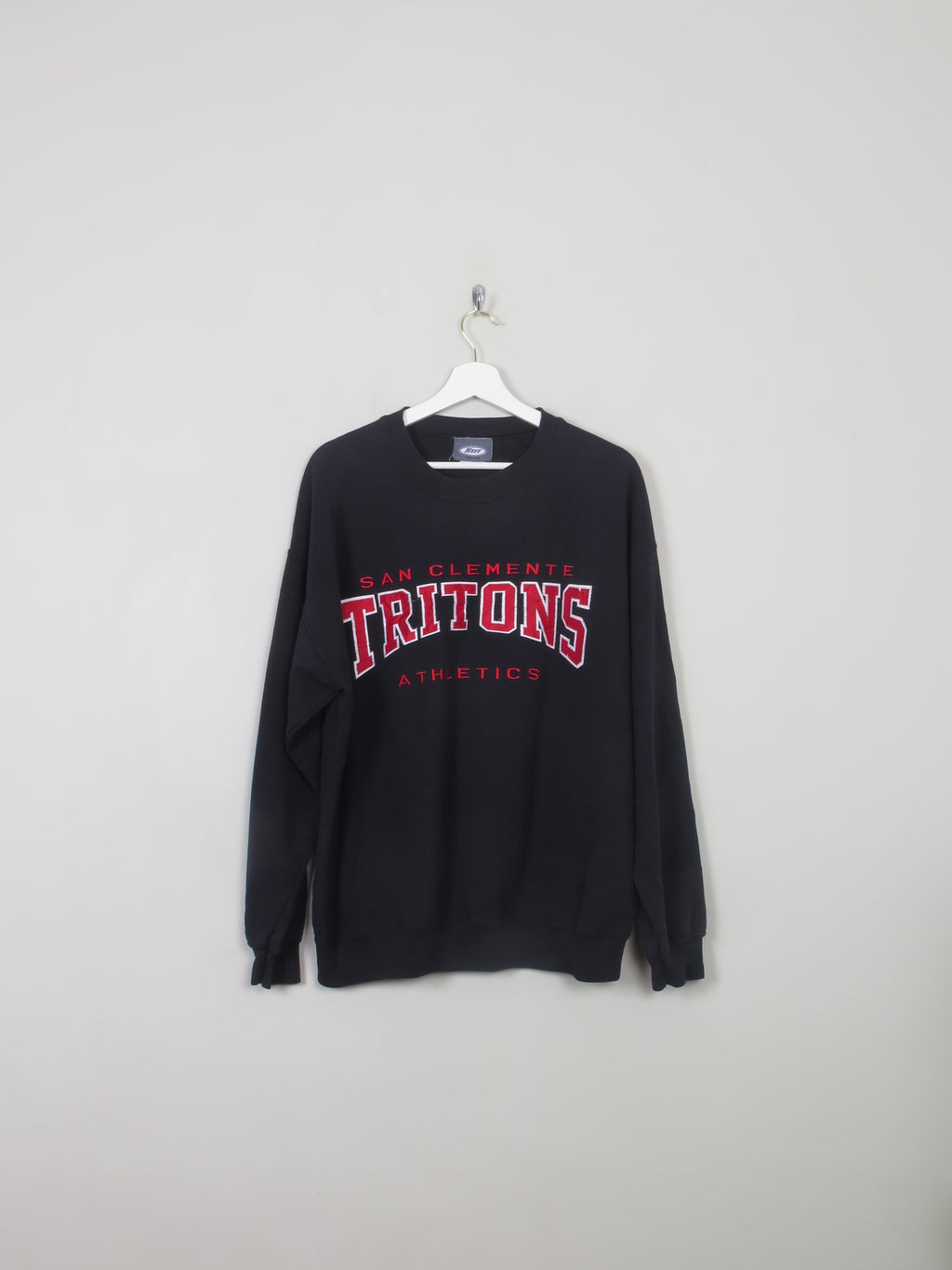 Men's Vintage Black Sweatshirt With Logo L - The Harlequin