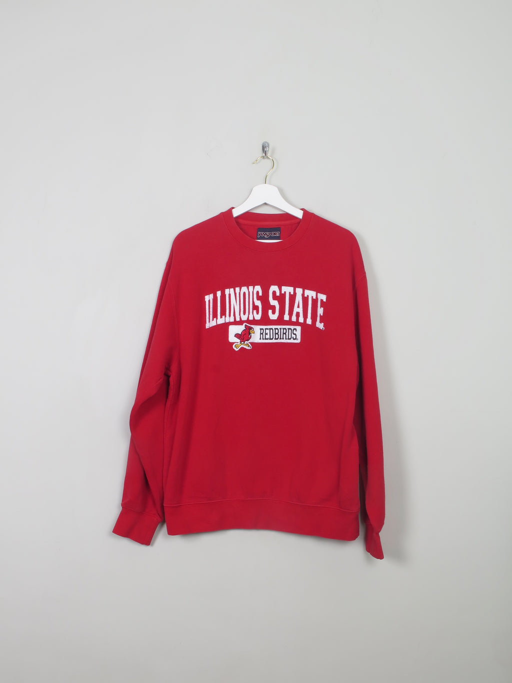 Men's Vintage Red Sweatshirt With Illinois State Logo L - The Harlequin