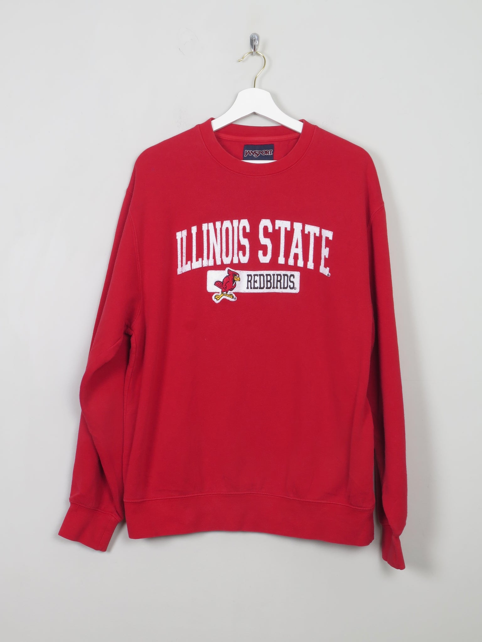 Men's Vintage Red Sweatshirt With Illinois State Logo L - The Harlequin