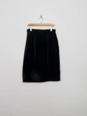 Vintage Black Velvet Pencil Skirt 30"W S/M - The Harlequin