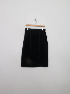 Vintage Black Velvet Pencil Skirt 30"W S/M - The Harlequin