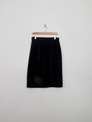 Vintage Black Velvet Pencil Skirt 30"W S/M - The Harlequin