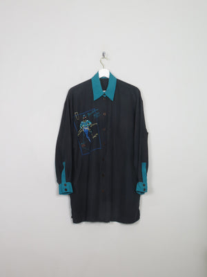 Women's Vintage Silk Blouse With Embroidered Lady M - The Harlequin