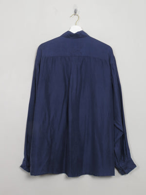 Men's Vintage Blue Silk Shirt Unworn XL - The Harlequin