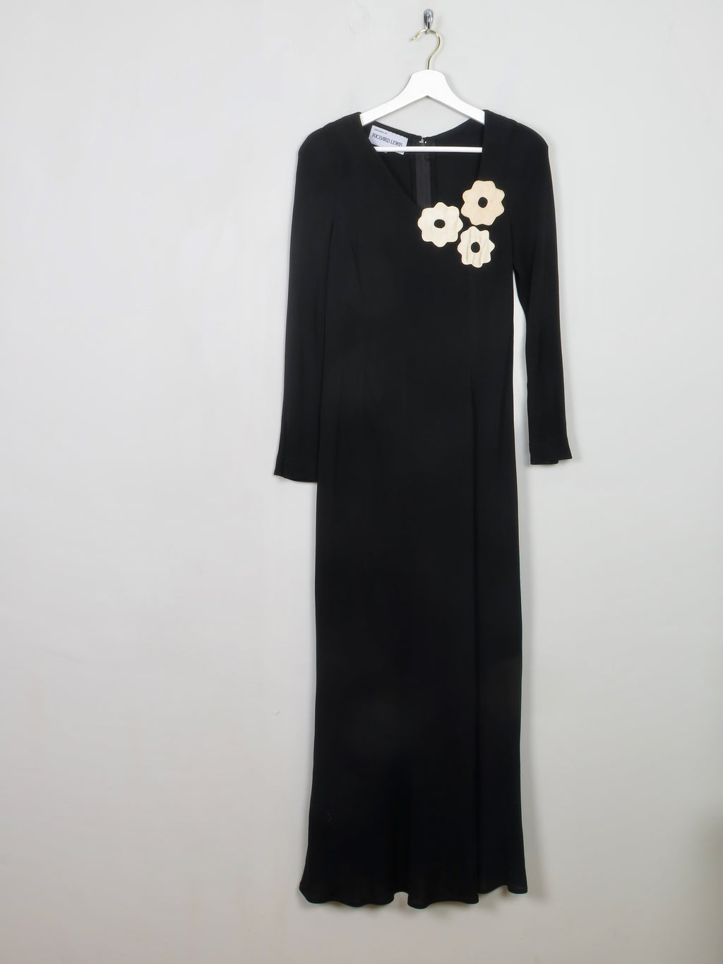 Vintage Black Crepe Richard Lewis Dress S/M - The Harlequin