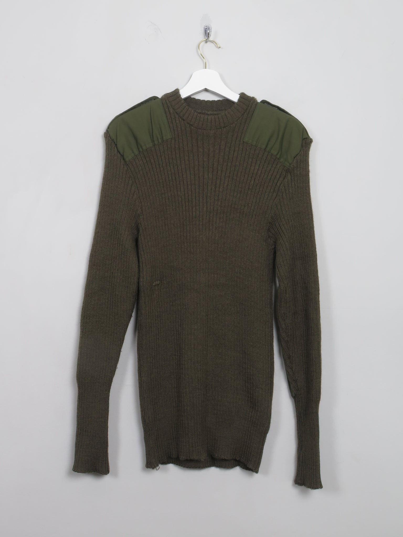 Men's Vintage Green Army Jumper L - The Harlequin
