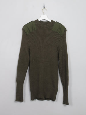 Men's Vintage Green Army Jumper L - The Harlequin