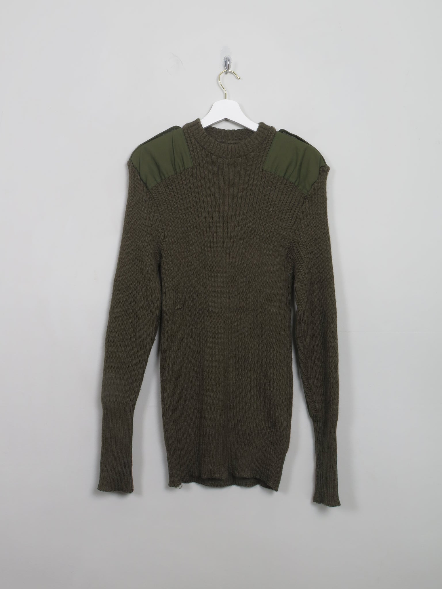 Men's Vintage Green Army Jumper L - The Harlequin