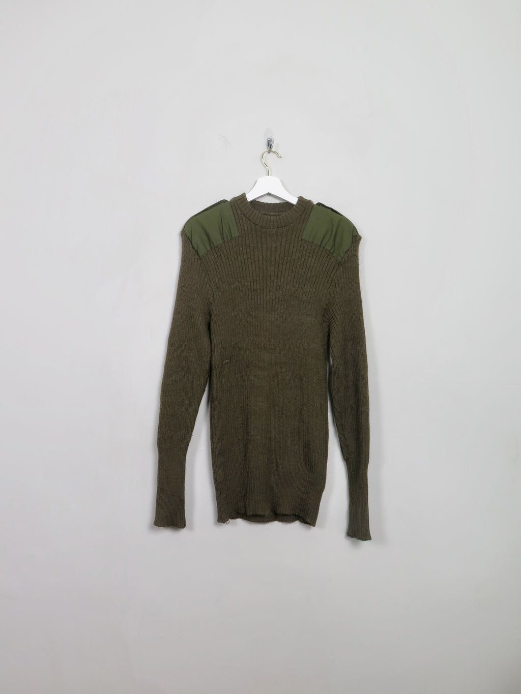Men's Vintage Green Army Jumper L - The Harlequin