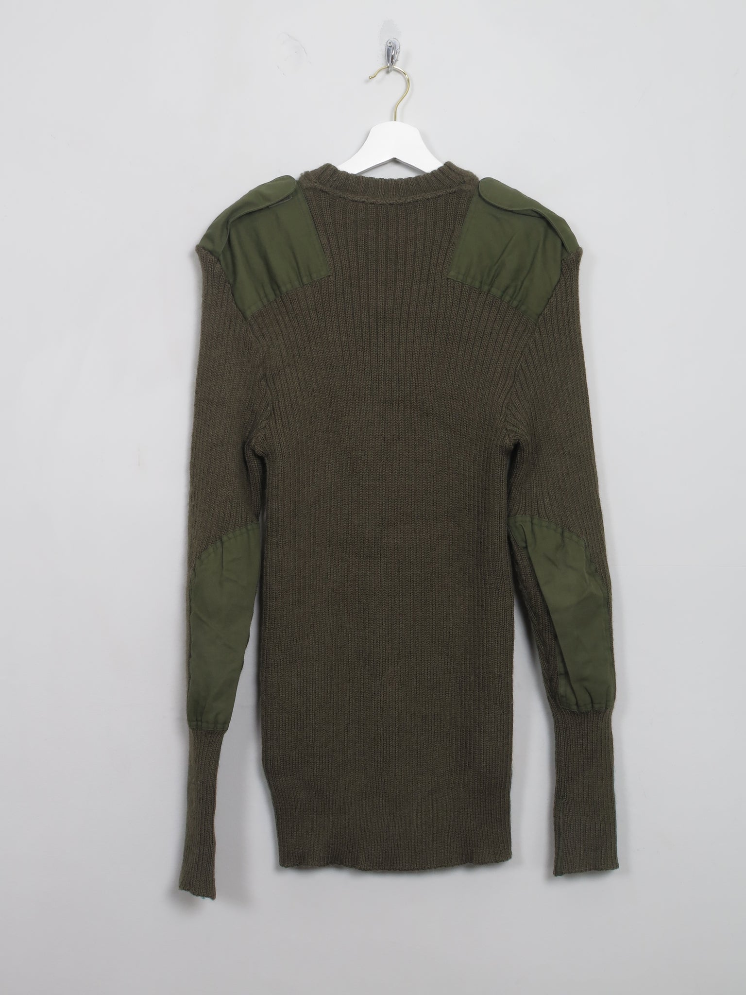 Men's Vintage Green Army Jumper L - The Harlequin