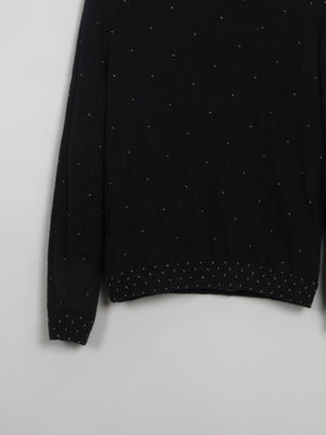 Vintage Black Beaded 1950s Cardigan S/M