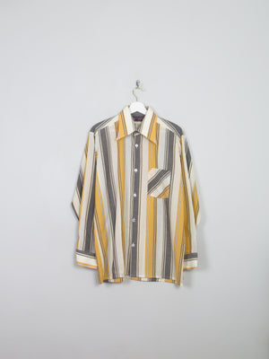 Men's Vintage Striped Shirt L - The Harlequin