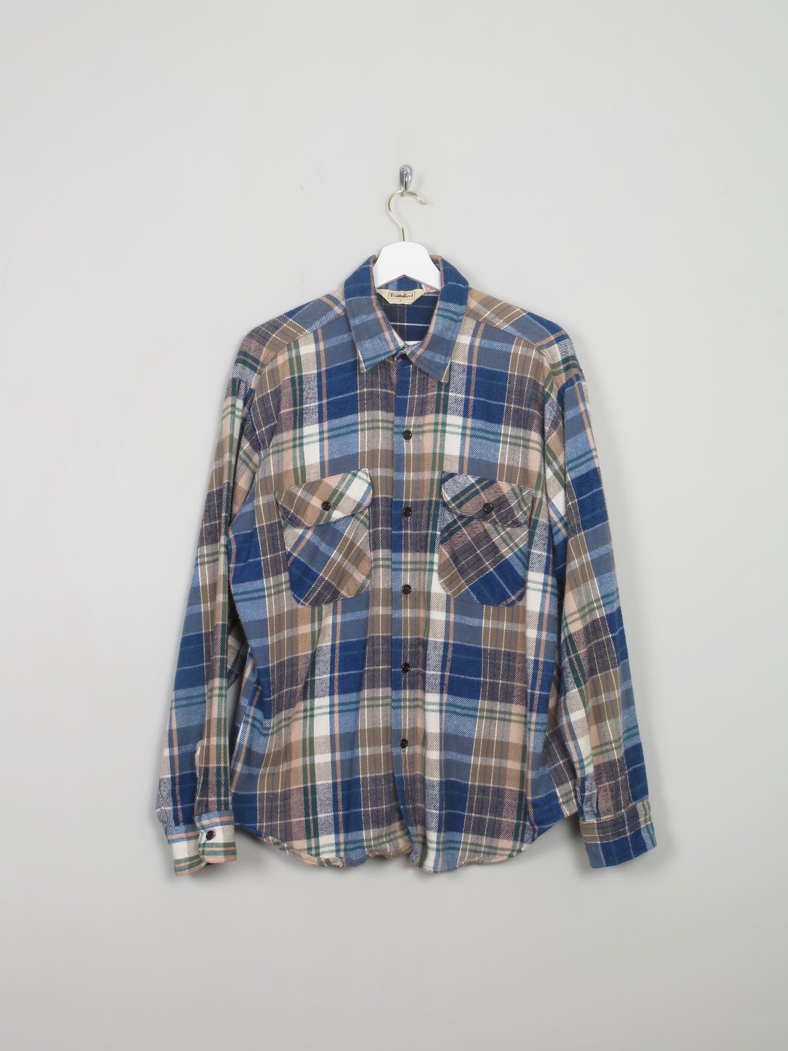 Men's Vintage Flannel Shirt L - The Harlequin