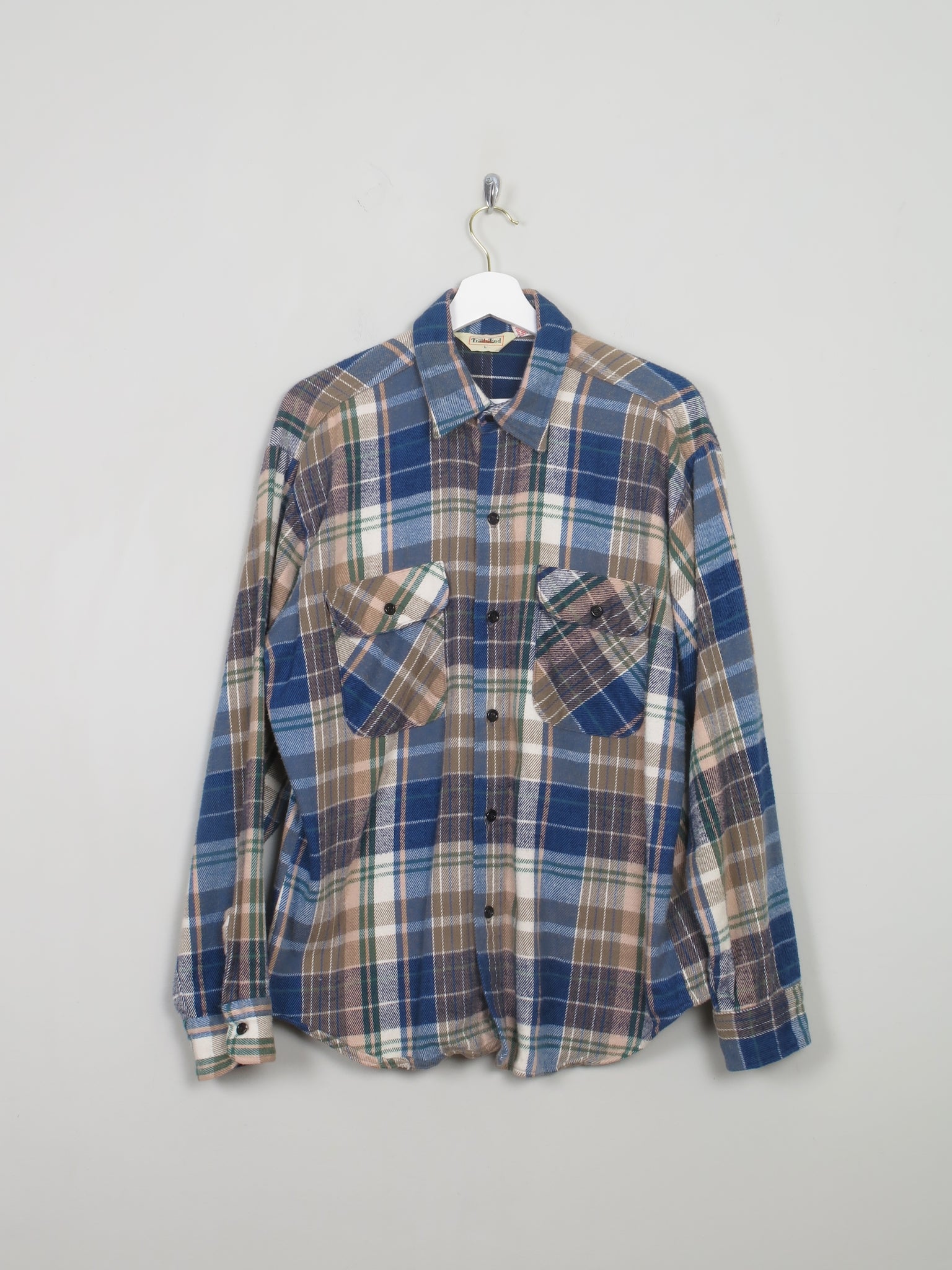 Men's Vintage Flannel Shirt L - The Harlequin