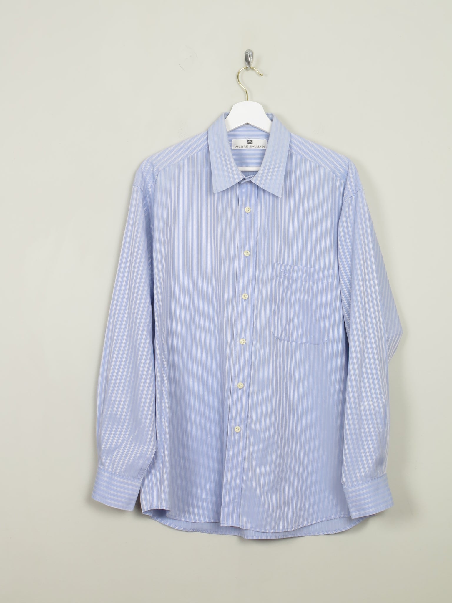 Men's Vintage Pierre Balmain Blue Shirt L - The Harlequin