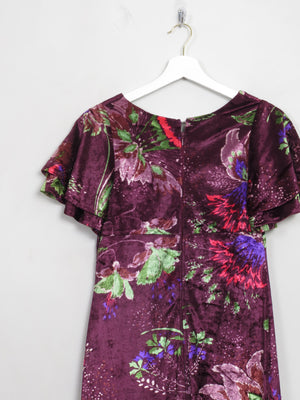Vintage 1970s Colourful Velvet Dress XS