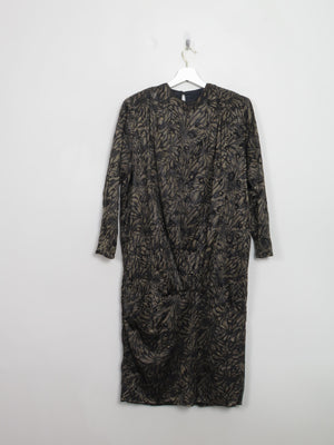 Vintage 1980s Drop Waist Copper & Black Dress S/M