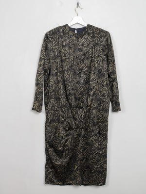 Vintage 1980s Drop Waist Copper & Black Dress S/M