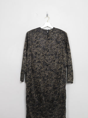 Vintage 1980s Drop Waist Copper & Black Dress S/M