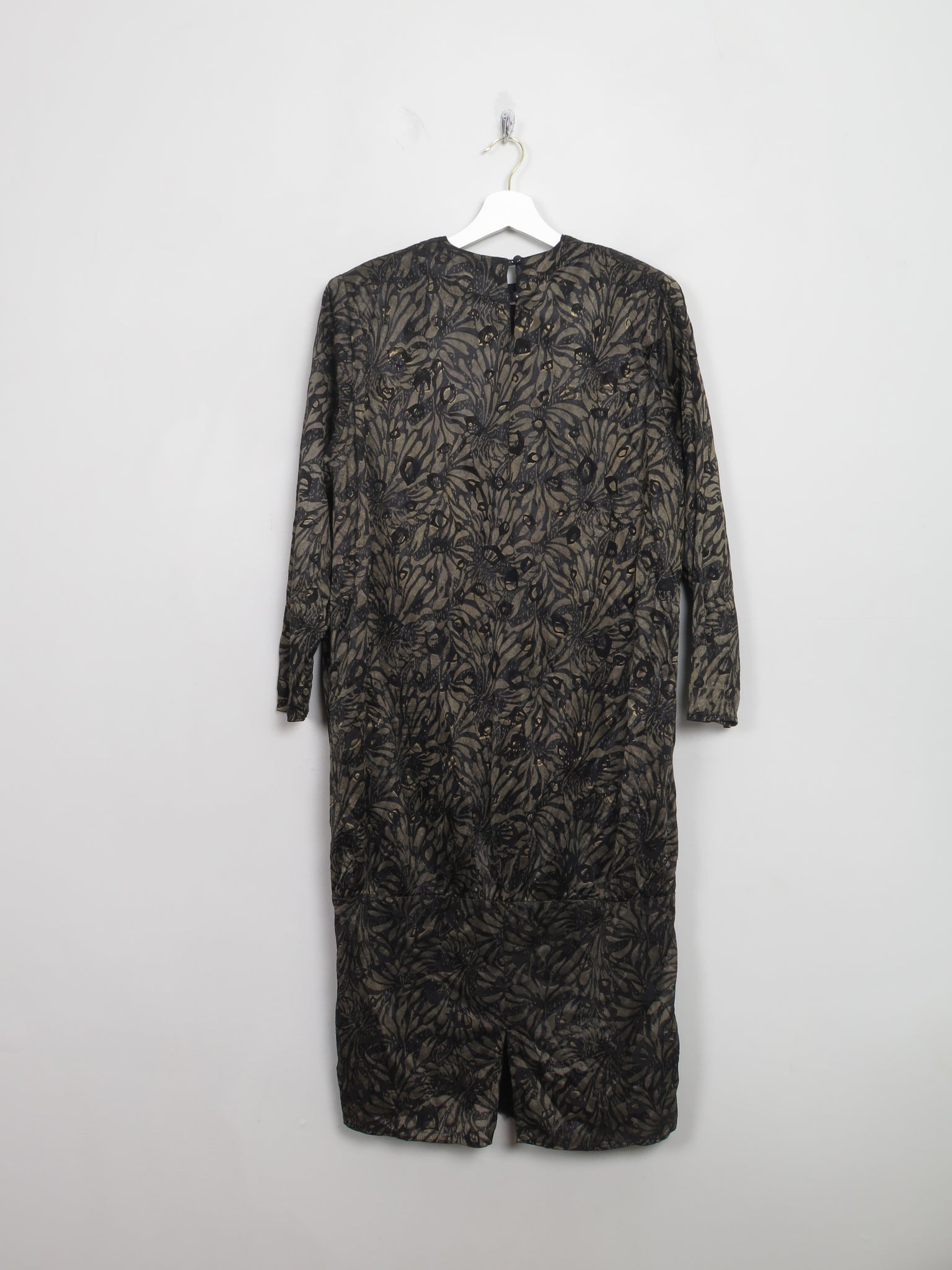 Vintage 1980s Drop Waist Copper & Black Dress S/M