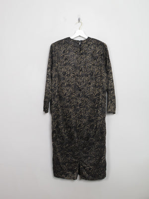 Vintage 1980s Drop Waist Copper & Black Dress S/M