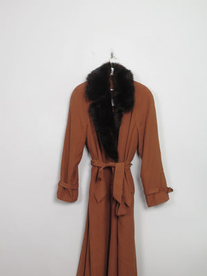 Vintage Four Seasons Rust Long Trench Coat L - The Harlequin