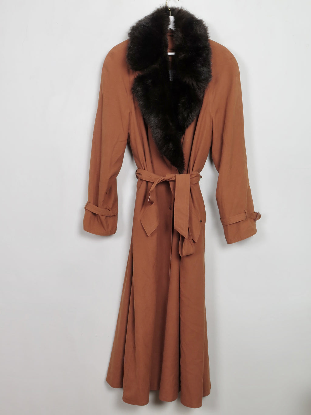 Vintage Four Seasons Rust Long Trench Coat L - The Harlequin