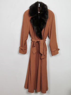 Vintage Four Seasons Rust Long Trench Coat L - The Harlequin