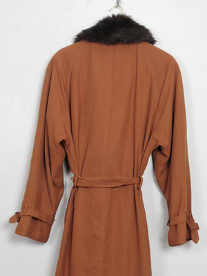 Vintage Four Seasons Rust Long Trench Coat L - The Harlequin