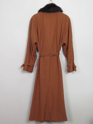 Vintage Four Seasons Rust Long Trench Coat L - The Harlequin