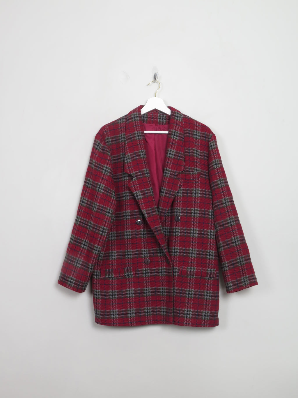 Women's Vintage Red Tartan Jacket M/L