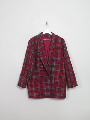 Women's Vintage Red Tartan Jacket M/L