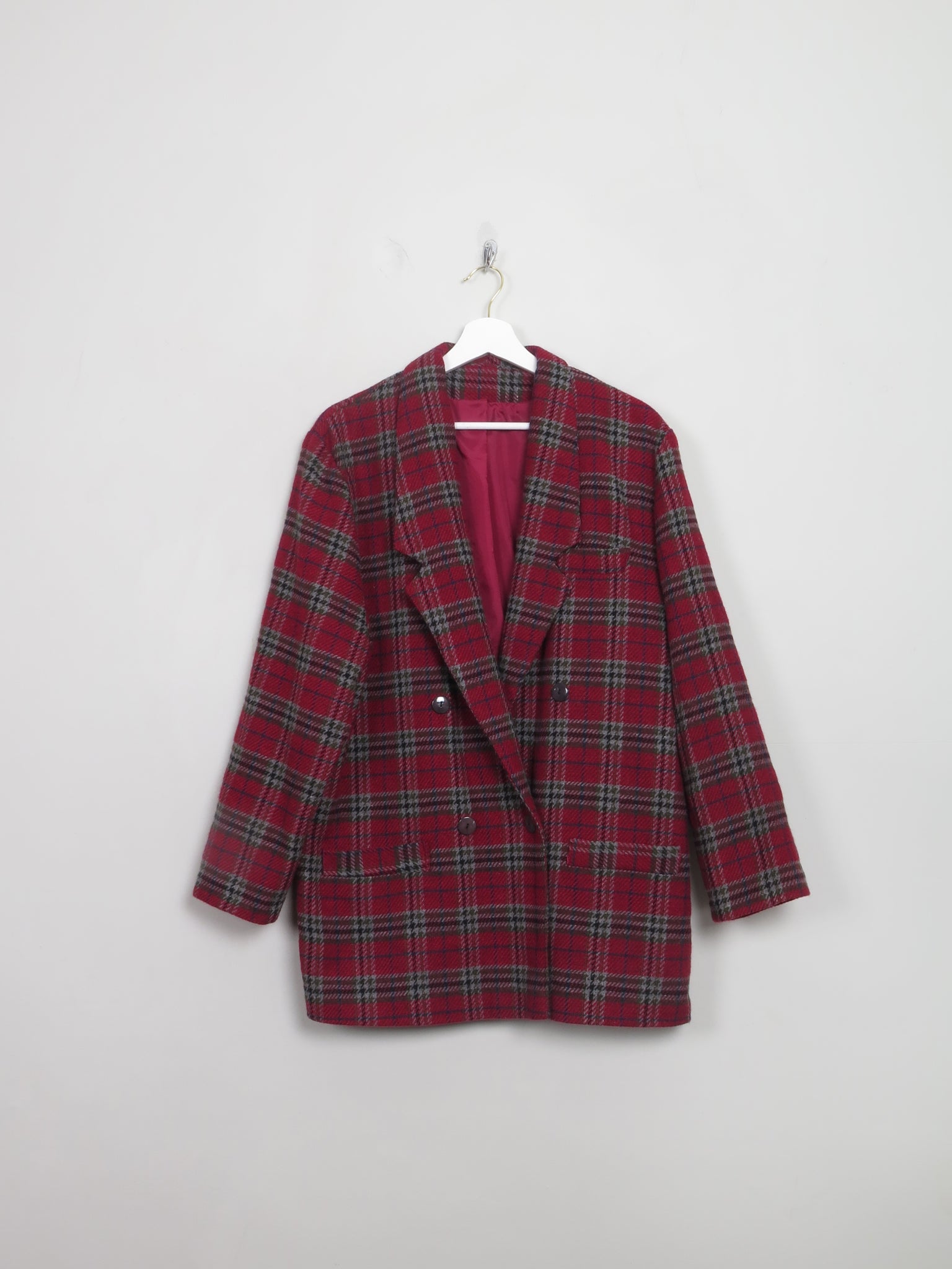 Women's Vintage Red Tartan Jacket M/L