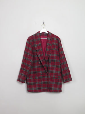 Women's Vintage Red Tartan Jacket M/L
