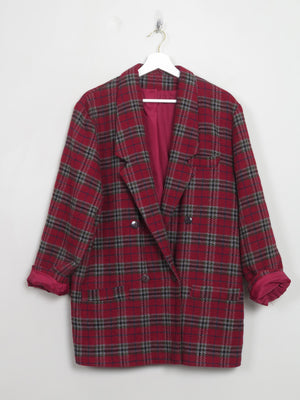 Women's Vintage Red Tartan Jacket M/L