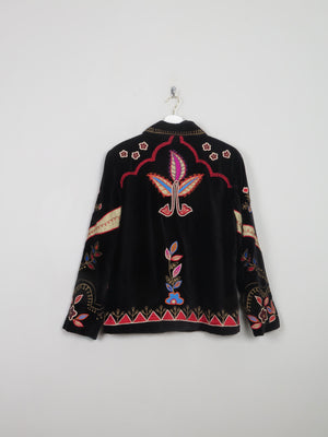 Women's Vintage Embellished Embroidered Velvet Jacket M - The Harlequin