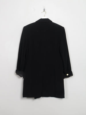 Women's Vintage Black Wool Long Blazer S/M