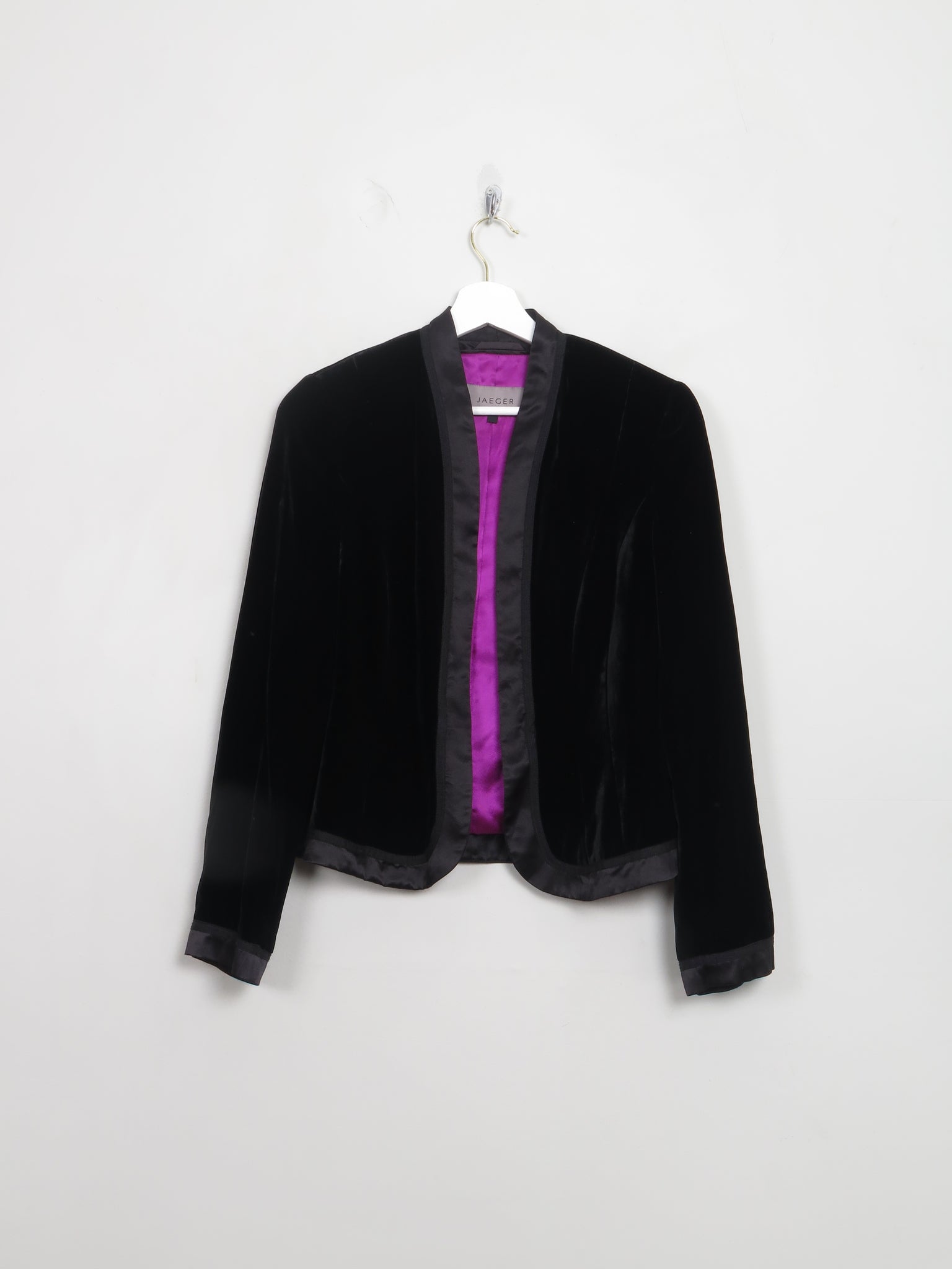 Women's Vintage Jaegar Black Velvet Bolero Jacket XS