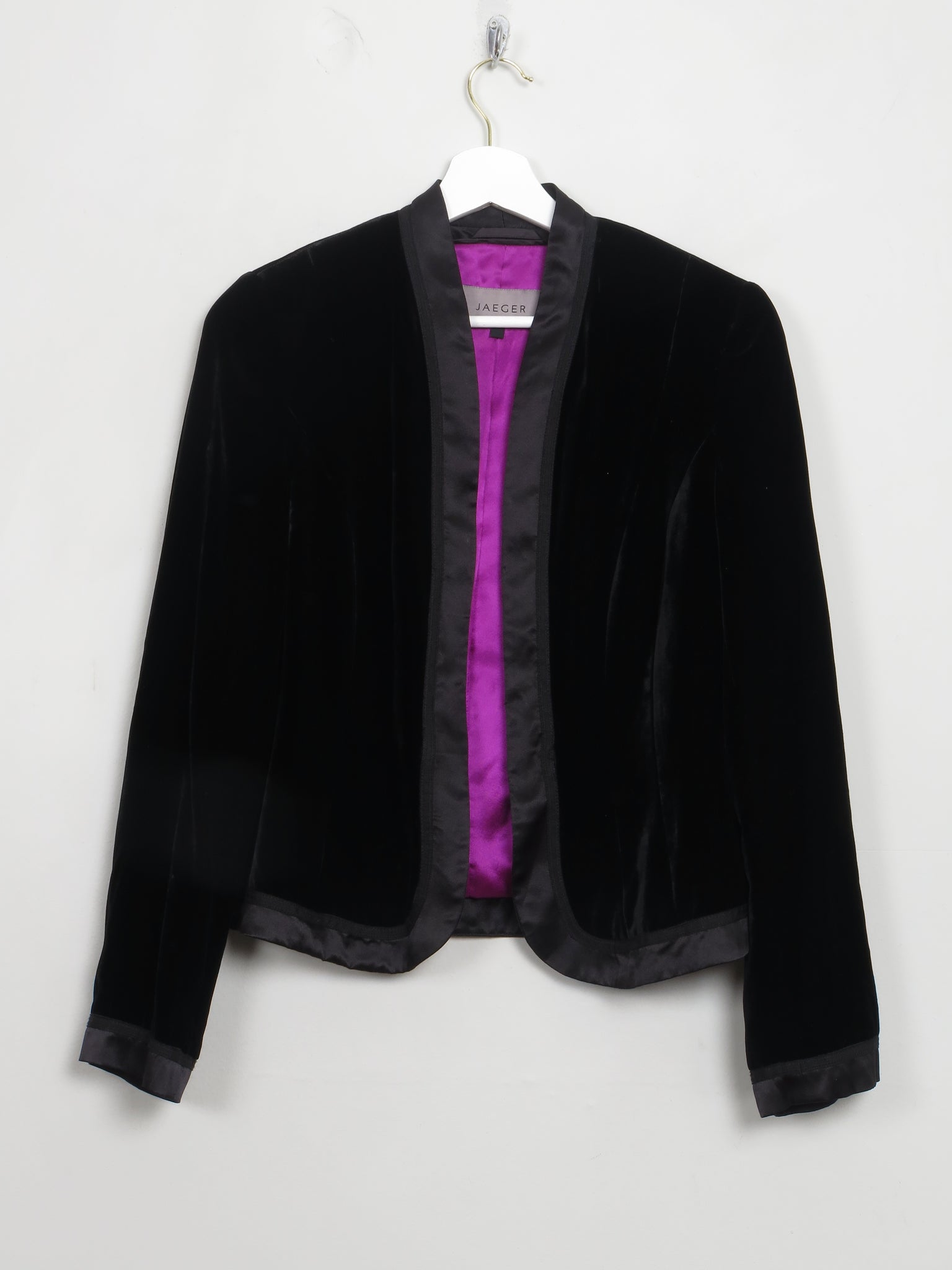 Women's Vintage Jaegar Black Velvet Bolero Jacket XS