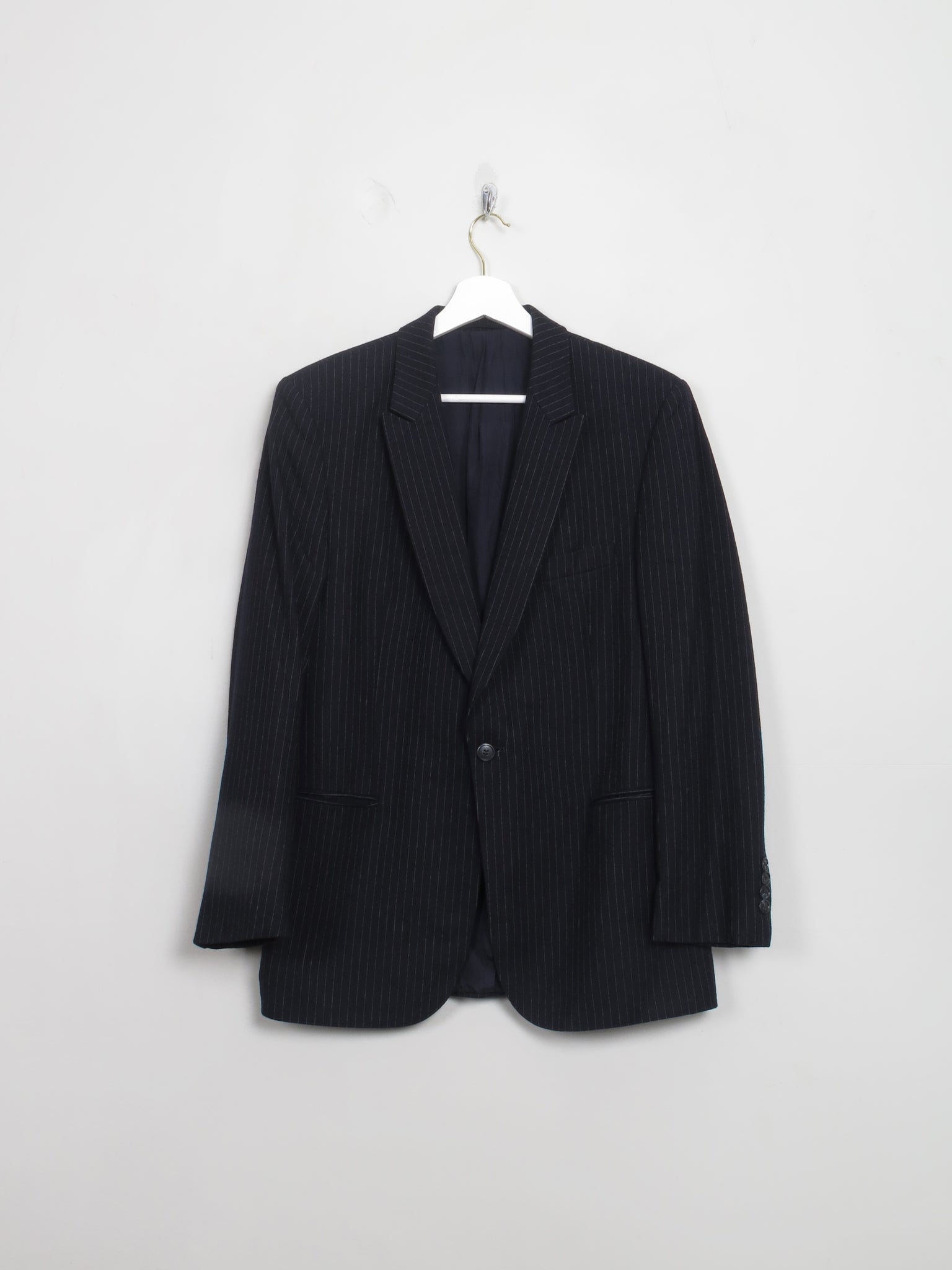 Men's Vintage Navy Pinstripe Jacket 38"/S - The Harlequin