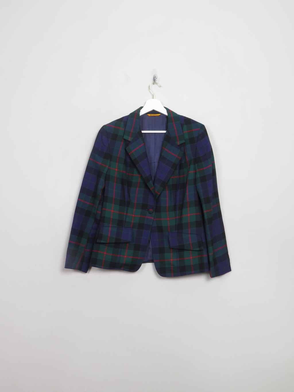 Women's Vintage Green Tartan Jacket S
