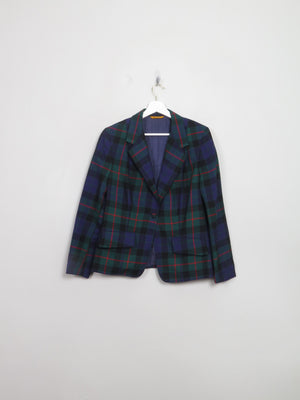 Women's Vintage Green Tartan Jacket S