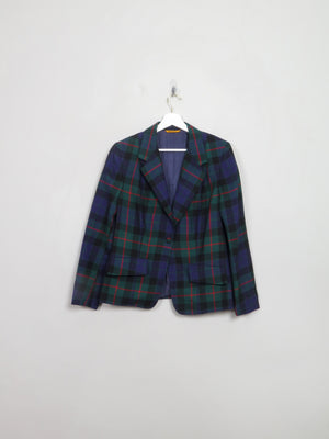 Women's Vintage Green Tartan Jacket S