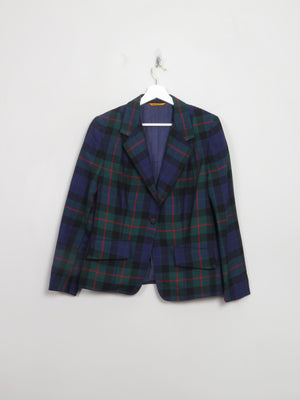 Women's Vintage Green Tartan Jacket S