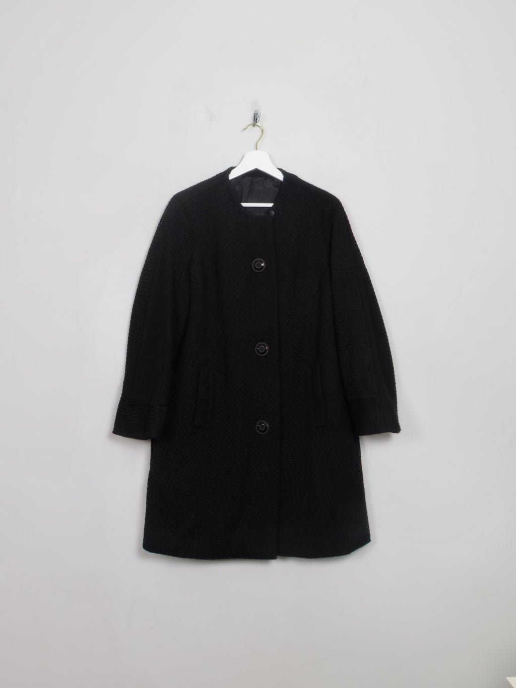 Women's Vintage 1950s/60s Black Swing Coat S/M