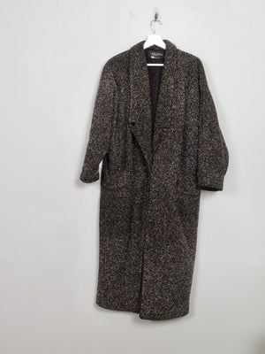 Women's Vintage Black Flecked 80s Coat S/M